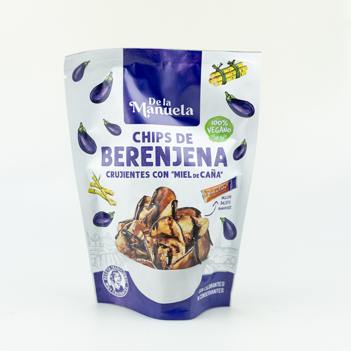 Chips de berenjena con miel de caña 90 g